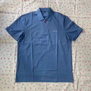 Kiton Logo Embroidered Half-Zip Polo Shirt